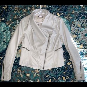 Grey Jennifer Lopez leather jacket